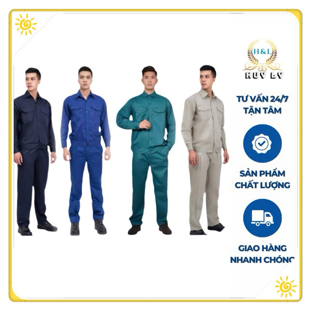 Đồ dân quân Đồ Công Nhân, Bộ Bảo Hộ Lao Động Đồng Phục BHLĐ, Quần Áo Sửa Xe Màu Xanh, Ghi Vải Kaki M