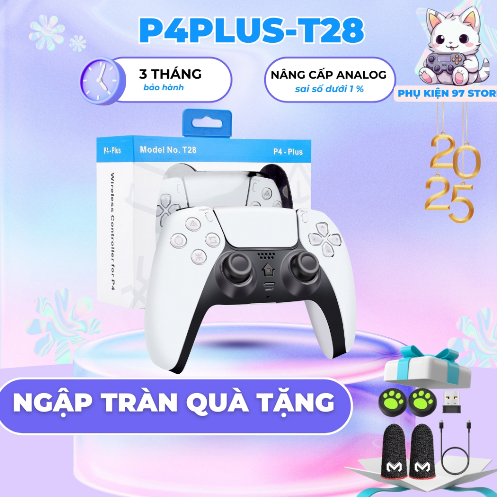 💛 Giá Sốc 💛Tay cầm chơi game P4 Plus, Tay cầm chơi game fifa online 4 không dây và có dây, tương thích pc, laptop