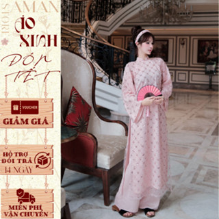   MẪU MỚI  Áo dài cách tân Sương Mai 2025 áo dài kim tuyến tay 2 lớp phối lót lụa-MAD649 