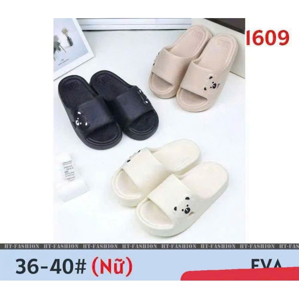dép bánh mì.dép bánh mì nữ.gấu 3 màu trắng đen nâu