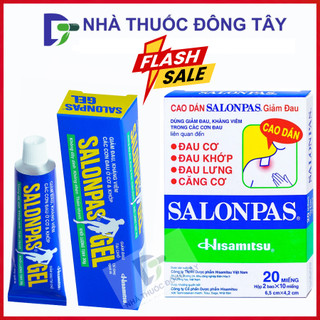  SALONPAS Cao Dán Xương Khớp   Miếng Dán Đau Lưng   Miếng Dán Đau Đầu – Gói 10 Miếng - Nhà Thuốc Đông Tây 3 