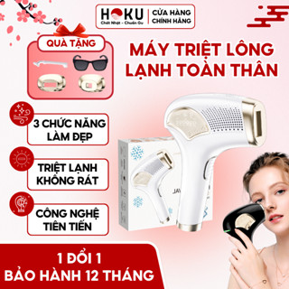 Máy Triệt Lông Lạnh Cầm Tay HOKU Tẩy Lông Toàn Thân Bằng Laser Ánh Sáng 9 Cấp Độ Tại Nhà, Không Gây Đau Rát