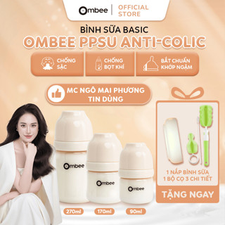 Bình sữa Ombee PPSU Anti-colic - 90ml/170ml/270ml -Bình Sữa Cho Bé Bình Sữa Chống Sặc Chống Đầy Hơi