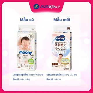 Tã dán Moony Dịu nhẹ size L 38 miếng (9 - 14 kg) - Giao bao bì ngẫu nhiên
