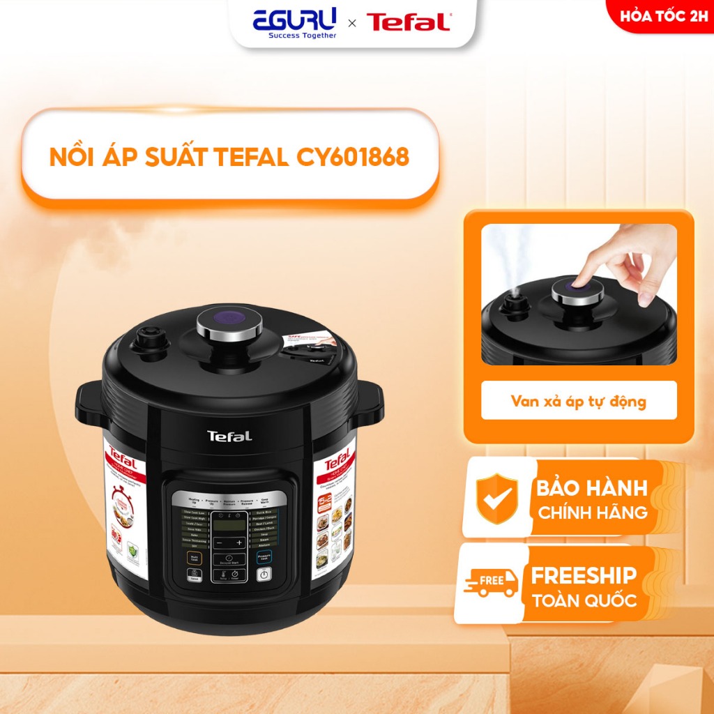 Nồi áp suất điện Tefal CY601868 (6L) | CY638868 (5L) - Đa dạng chức năng nấu - Bảo hành chính hãng