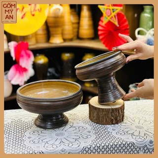  Bình gốm Gốm Sứ Bát Tràng dáng ang men mộc trơn đa dạng công năng cắm hoa trang trí bày hoa quả 