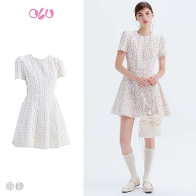 Đầm OLV hoa chữ A cổ tròn basic Nayeli nhiều màu phù hợp đi chơi đi làm