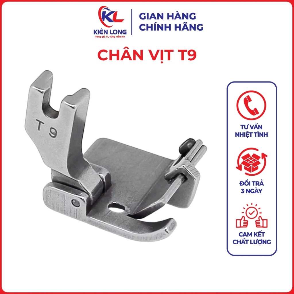 Chân Vịt T9 - Chạy Viền Ke Cữ, Lai Gấu, May Lai Điều Chỉnh Dành Cho Máy May 1 Kim Công Nghiệp