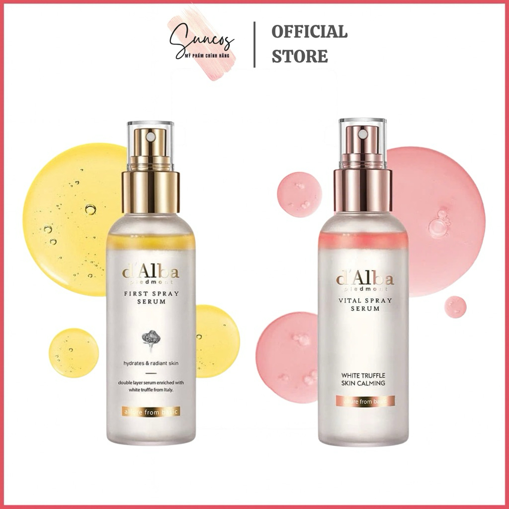 Xịt khoáng dưỡng ẩm, căng bóng da d'Alba White Truffle First Spray Serum / D'alba Vita Spray Serum -