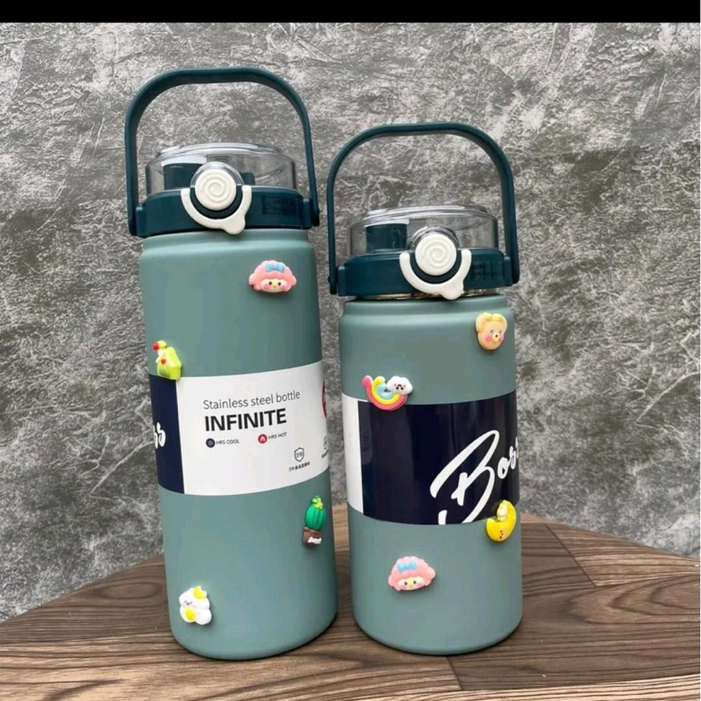 ( Tặng Sticker 3D) Bình giữ nhiệt Boss dung tích 1000ml inox 316 thiết kế đơn giản nhẹ nhàng có quai