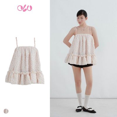 Áo babydoll OLV 2 dây họa tiết hoa pastel ngọt ngào dễ thương Tassie phù hợp đi chơi đi cà phê