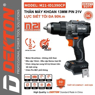  Máy Khoan pin 3 Chức Năng Dekton M21-ID1390CP chức năng nhịp xung model 2025 