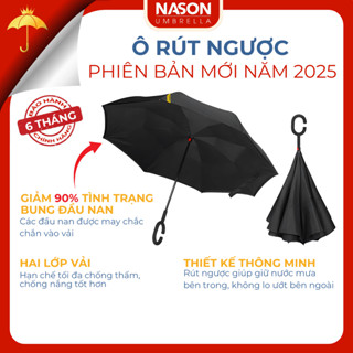 Ô Dù Che Mưa Rút Ngược Nason FlipBrella Dành Cho Ô Tô Thiết Kế 2 Lớp Vải Cán Móc Treo Chữ C Tiện Lợi
