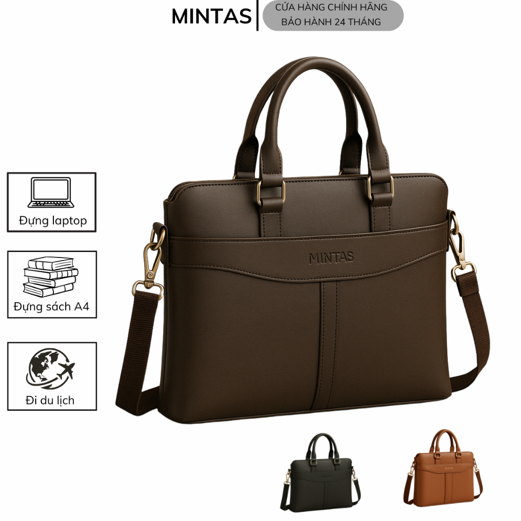 Cặp Da Công Sở Cao Cấp MINTAS – Thiết Kế Sang Trọng, Đa Năng Dành Cho Nam & Nữ