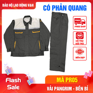  Quần áo bảo hộ lao động mã PR05 vải pangrim nhập Hàn phối màu dày dặn bền bỉ thoáng mát 