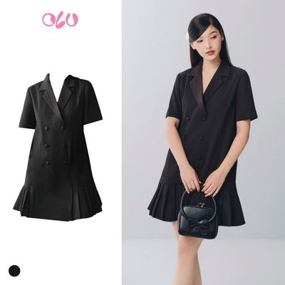 Đầm blazer OLV tay ngắn dáng suông phối ly trẻ trung Taera phù hợp đi làm