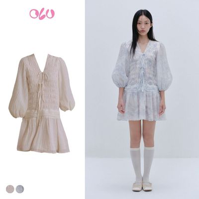 Đầm OLV tay bồng dáng xòe nhún chun ôm trẻ trung ngọt ngào Abigail phù hợp đi chơi dạo phố