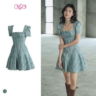 Đầm xòe cổ vuông tay phồng dáng ngắn trẻ trung Sarika phù hợp đi chơi đi tiệc OLV