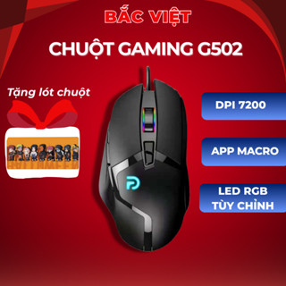 Chuột chơi game, chuột máy tính có dây G502 LED RGB 7200DPI Tùy Chỉnh, Tặng Kèm Lót Chuột Full Size, Bảo Hành 12 Tháng