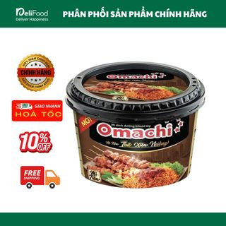 Mì Trộn Omachi Thịt Xiên Nướng tô 104g – Sợi Khoai Tây Dai Ngon Mềm, Tiện Lợi Cho Bữa Ăn