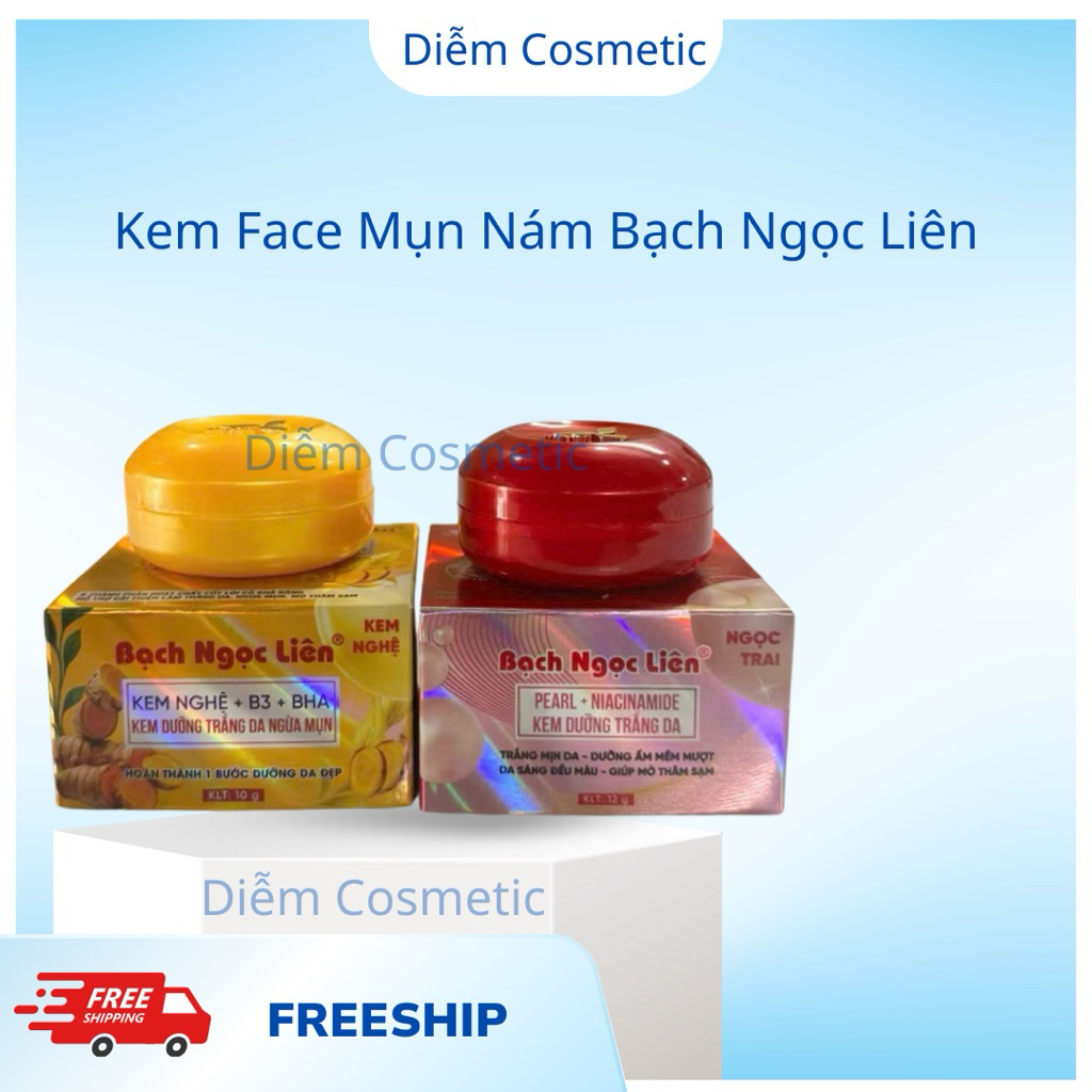 Kem Nghệ Bạch Ngọc Liên - Kem Ngọc Trai Đỏ Bạch Ngọc Liên Hộp 10gr