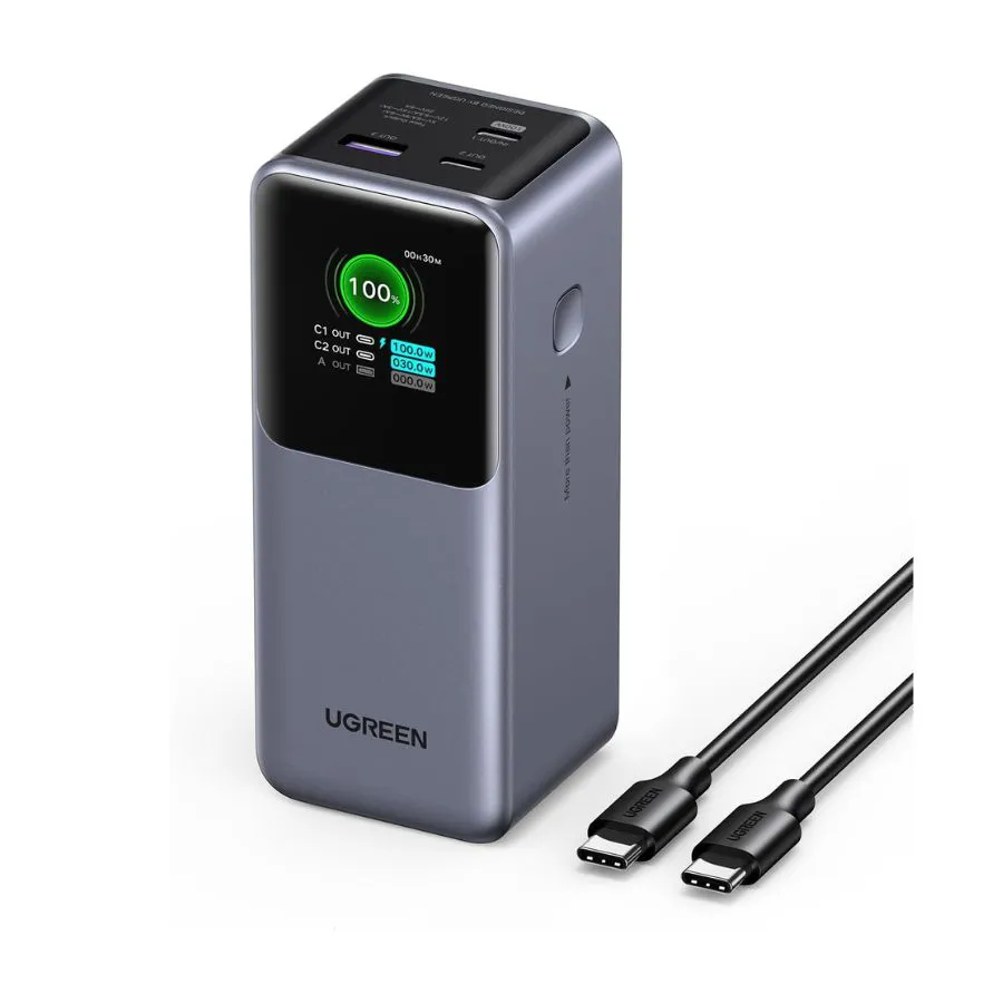 Pin sạc dự phòng Nexode 20000mAh 130W sạc nhanh 3 cổng Ugreen 35524B có màn hình cao cấp