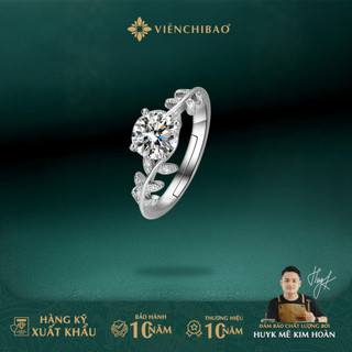  Nhẫn bạc nữ nguyệt quế đính đá Moi 5li chất liệu bạc S925 - Viễn Chí bảo N000905 