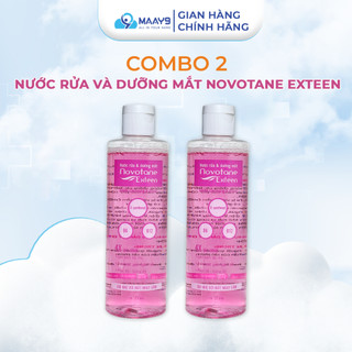 Combo 2 Nước rửa và dưỡng mắt Hồng Novotane Exteen Gentle Cleansing & Boost Sạch bụi bẩn, Dịu nhẹ với Mắt nhạy cảm 250ml