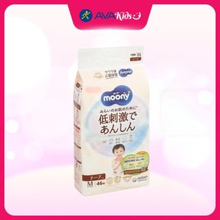 Tã dán Moony Dịu nhẹ size M 46 miếng (6 - 11 kg) - Giao bao bì ngẫu nhiên