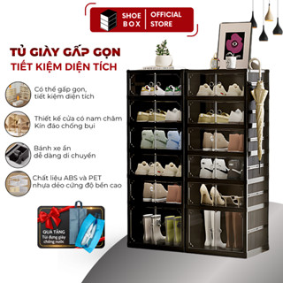 Tủ Giày Thông Minh SHOE BOX 6 Tầng 9104-5-1G Gấp Gọn Tiện Lợi [ BẢO HÀNH 3 NĂM ], Hộp Đựng Giày Bằng Nhựa Cao Cấp