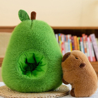 Thú Bông Chuột Capybara Nằm Trong Quả Bơ Vải Lông Mềm Mịn Hàng Cao Cấp Món Quà Dành Cho Mọi Lứa Tuổi