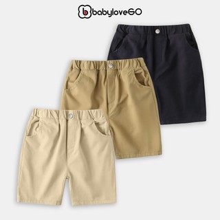  Quần Short Bé Trai BabyloveGO - Quần Đùi Kaki Mềm Co Giãn Thoáng Mát Mặc Đi Học - Đi Chơi 