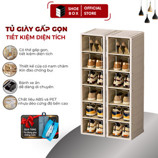Tủ đựng giày dép thông minh SHOE BOX 6 tầng 9101-6 [ BẢO HÀNH 3 NĂM], Hộp đựng giày dép gấp gọn tiện lợi