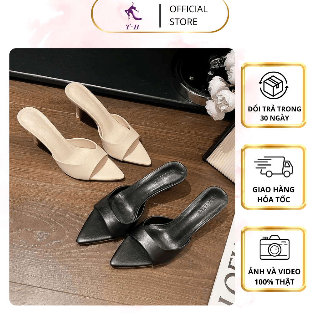 [HÀNG MỚI VỀ] Giày cao gót nữ mũi nhọn 7P bassic êm chân hack dáng GGC0022 - Xưởng Giày T và H