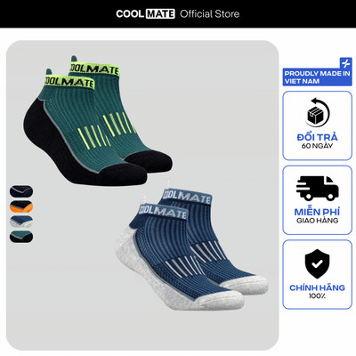 [MUA 2 GIẢM 5%]Combo 2 Tất chạy bộ cổ ngắn Running thấm hút mồ hôi tốt Coolmate