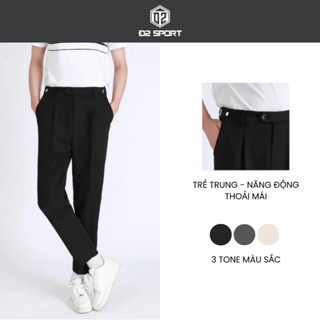 Quần Âu Nam D2 Sport Cạp Cao Baggy Suông Hàn Quốc Lưng Cao Công Sở Cao Cấp, Lịch Sự