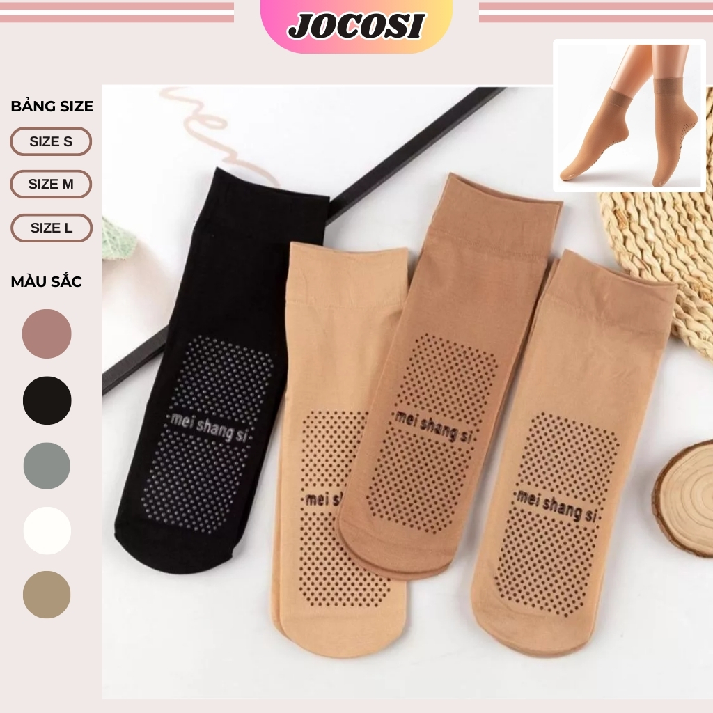 Tất vớ nữ cổ cao có gai chống trơn trượt mềm mại thoáng mát JOCOSI T5659