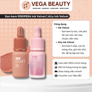 [ĐỦ BILL HÀN] Son kem Hàn Quốc PERIPERA Ink Velvet/Airy Ink Velvet 4g nhung lì, mềm mịn
