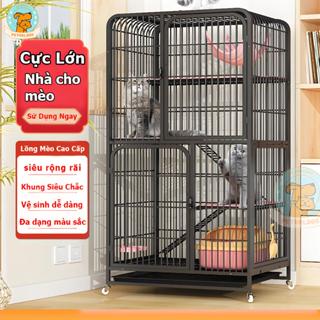 🐱Petorldog🐶 Chuồng mèo 2/3/4 tầng quây chuồng chó Có Bánh Xe tặng kèm khay vệ sinh đủ lồng nuôi mèo