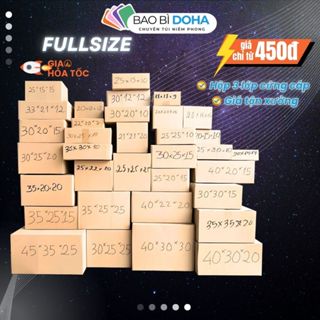 COMBO 10 Hộp carton đóng gói hàng hóa NHIỀU KÍCH THƯỚC tiết kiệm siêu cứng cáp - BAO BÌ DOHA