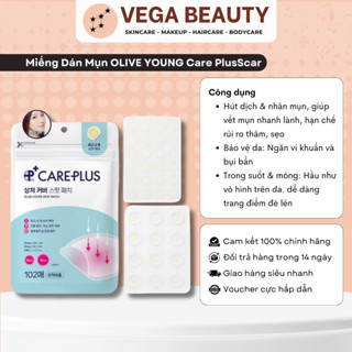 Miếng Dán Mụn OLIVE YOUNG Care PlusScar Cover Spot Patch giúp hút cồi, bảo vệ và làm khô nhân mụn