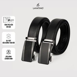  Thắt Lưng Nam Da Bò Thật Thiết Kế Khóa Trượt Tự Động Bảo hành chính hãng tại Lavatino  MT15  
