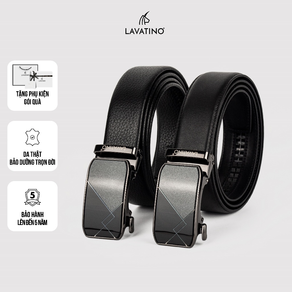 Thắt Lưng Nam Da Bò Cao Cấp Thiết Kế Khóa Tự Động, Bảo hành chính hãng tại Lavatino [MT13]