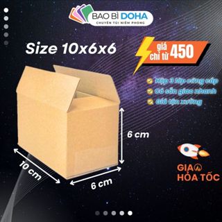 10x6x6 [COMBO 100] Hộp Carton Đóng Hàng Size Nhỏ Hộp Giấy Tiết Kiệm Giá Rẻ - BAO BÌ DOHA
