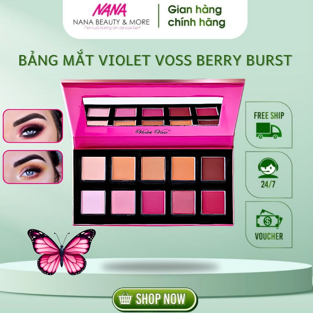 Bảng Phấn Mắt 10 Ô Violet Voss Berry Burst Fun Sized Eye Shadow Palette 12g - Nana Shop