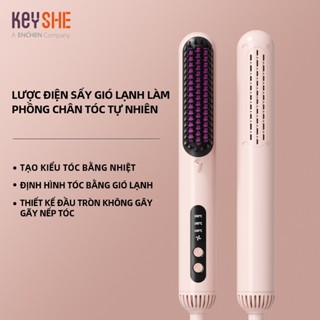  Lược điện duỗi tóc KEYSHE ion âm 2in1,Duỗi thẳng nhiệt,sấy phồng lạnh tạo kiểu đa năng chống xơ rối 