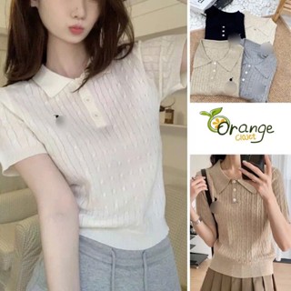 Áo Thun Cổ Bẻ, Áo Len Polo Tay Cộc Phối Thêu Ngựa Ngực Siêu Xinh Vặn Thằng Sang Trọng Chất Mongtoghi Qccc Orangecloset