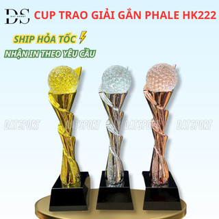 Cúp Pickleball vinh danh gắn pha lê HK222, cup lưu niệm trao giải thể thao sang trọng nhận in logo theo yêu cầu