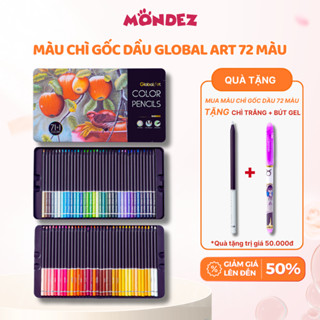 [TẶNG 2 QUÀ] Màu Chì Gốc Dầu Global Art 72 -36 Màu Chính Hãng, Lõi Chì 4mm Đậm Mịn, Ít Vụn, Vẽ Tranh Tô Màu Mỹ Thuật