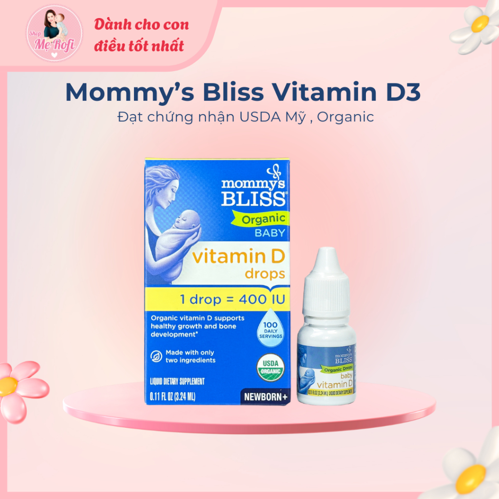 Vitamin D3 thuần hữu cơ Mommy Bliss Organic Mỹ dạng giọt  - Mẹ Rofi